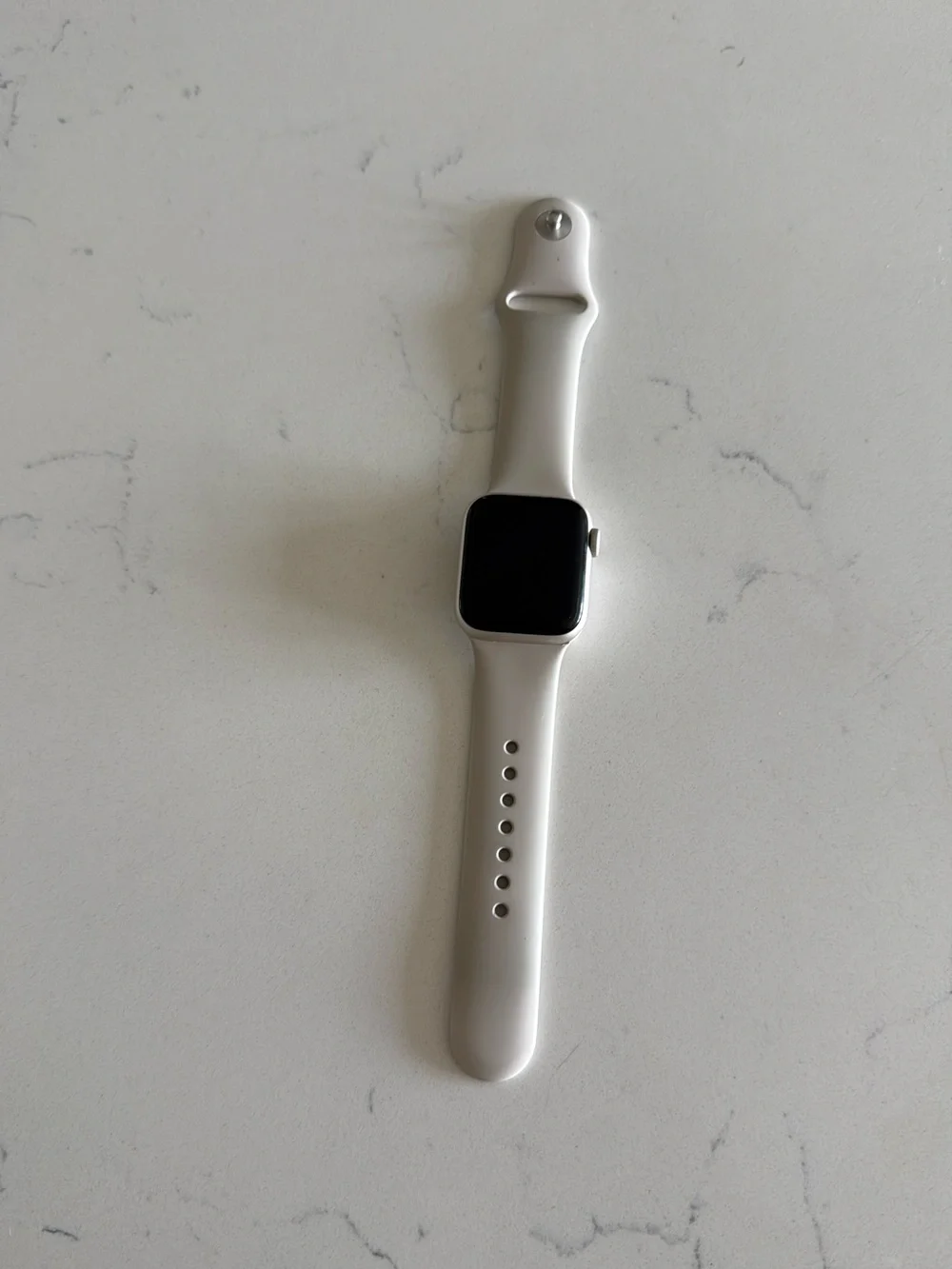 Apple Watch in Sandstone Gray with Silicone Sport Band